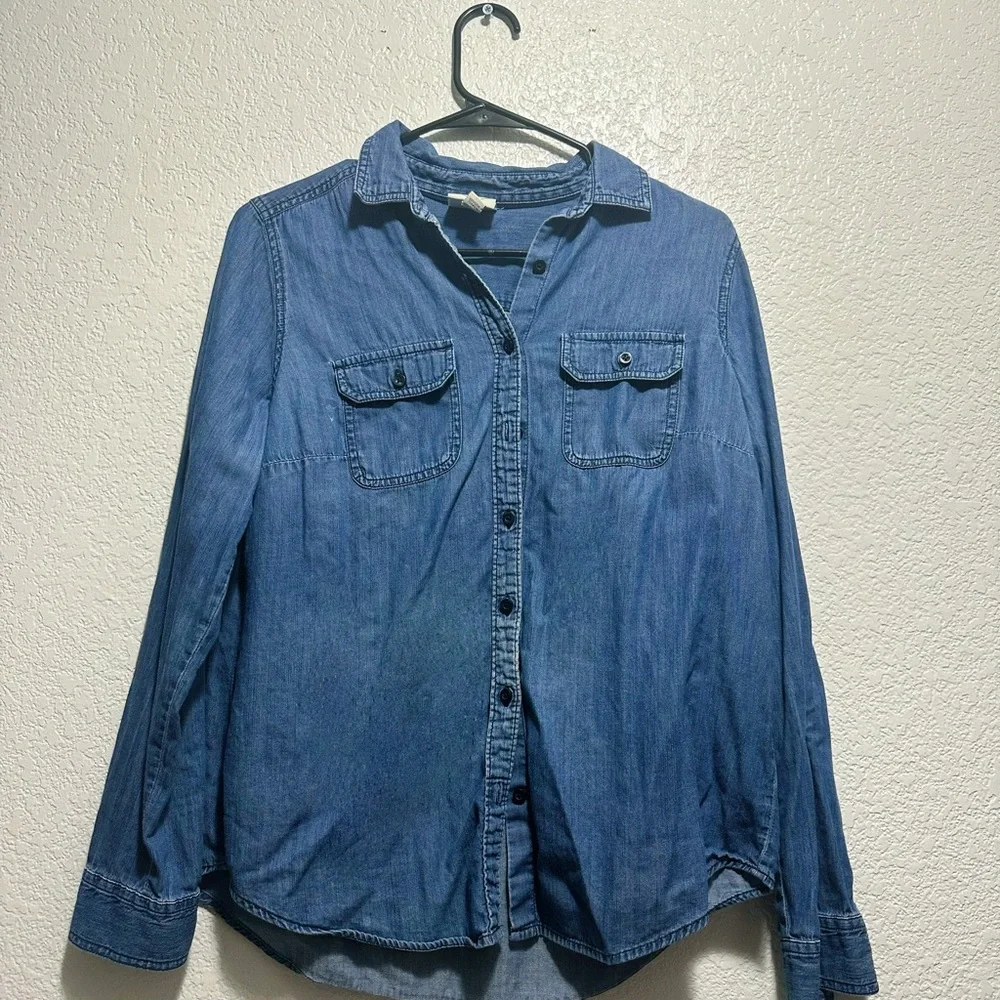 Vintage style St. John's Bay Classic Blue Denim Shirt - Picture 4 of 6